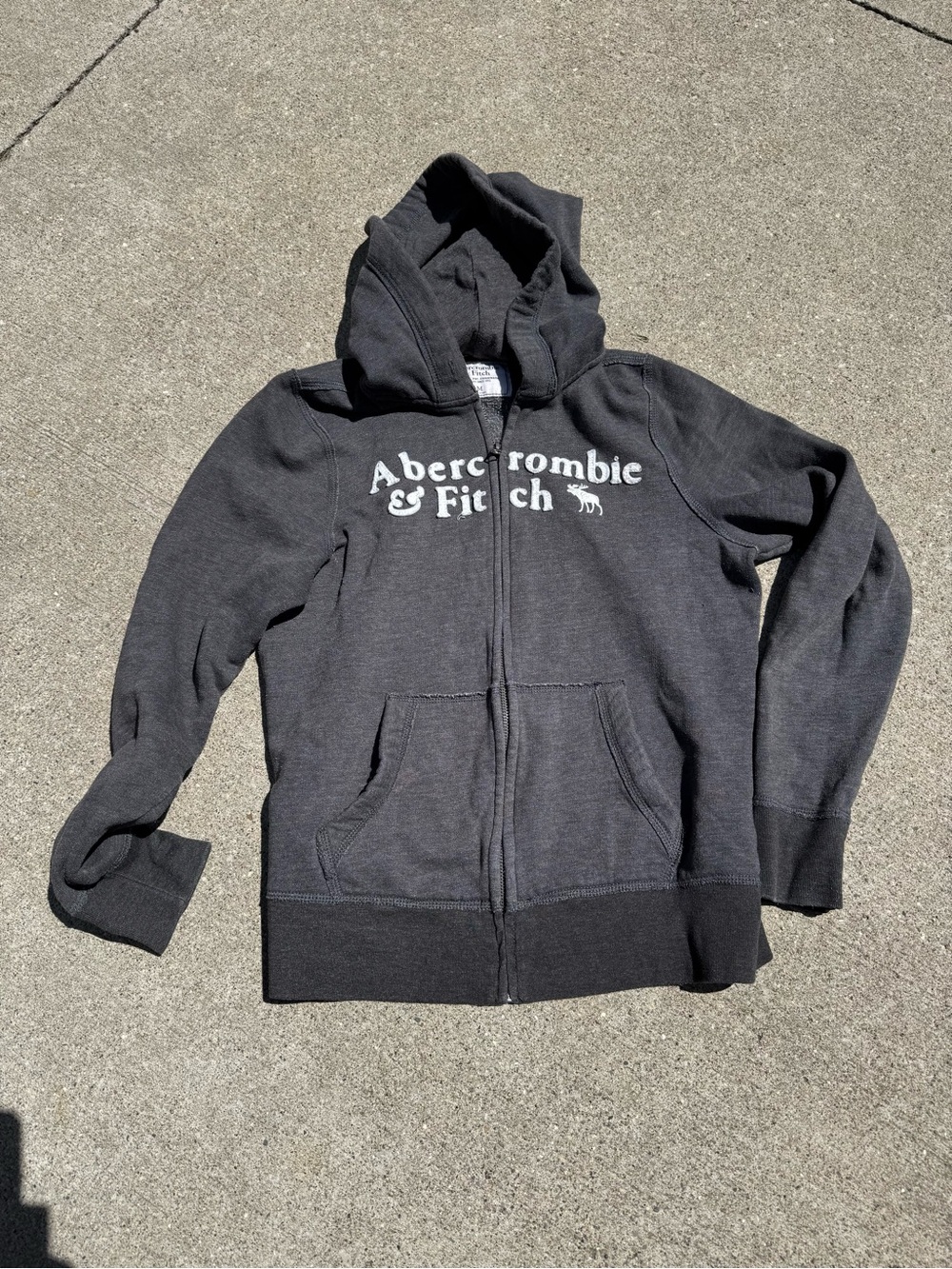Abercrombie & Fitch Dark Charcoal Zip Hoodie